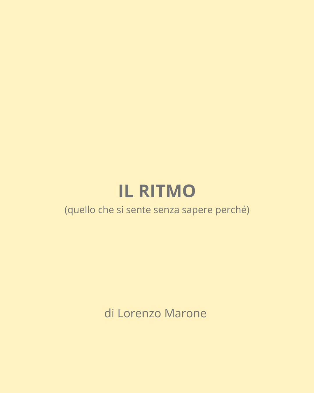 Il ritmo